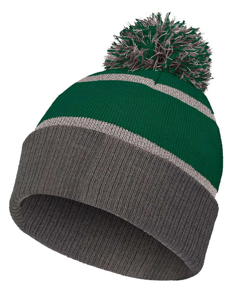 Holloway 8 1/2" Reflective Knit Beanie. 223816 - Forest/ Carbon
