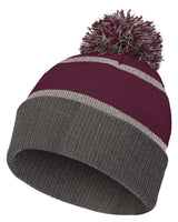 Holloway 8 1/2" Reflective Knit Beanie. 223816 - Maroon/ Carbon