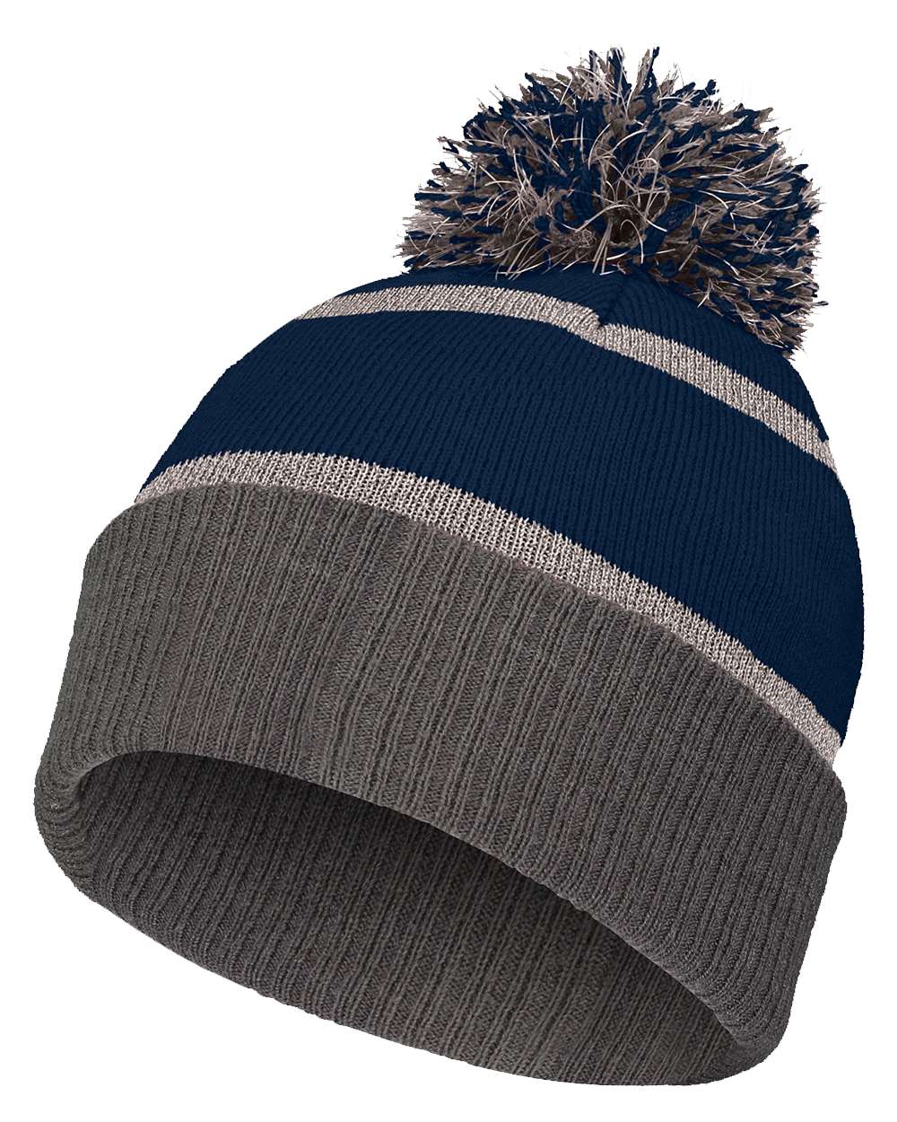 Holloway 8 1/2" Reflective Knit Beanie. 223816 - Navy/ Carbon