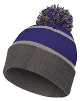 Holloway 8 1/2" Reflective Knit Beanie. 223816 - Purple/ Carbon