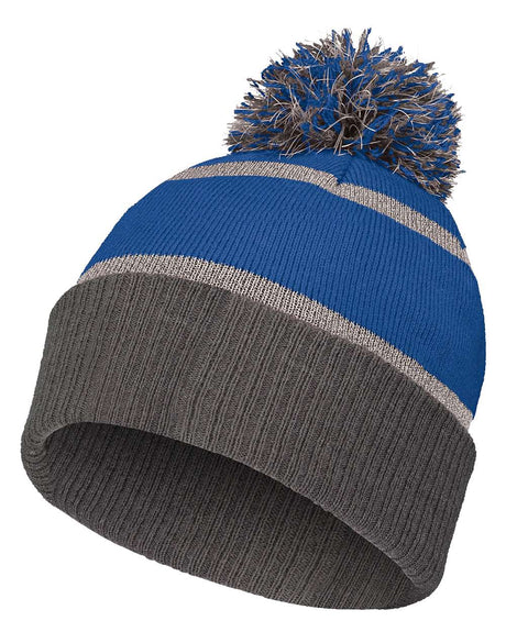 Holloway 8 1/2" Reflective Knit Beanie. 223816 - Royal/ Carbon