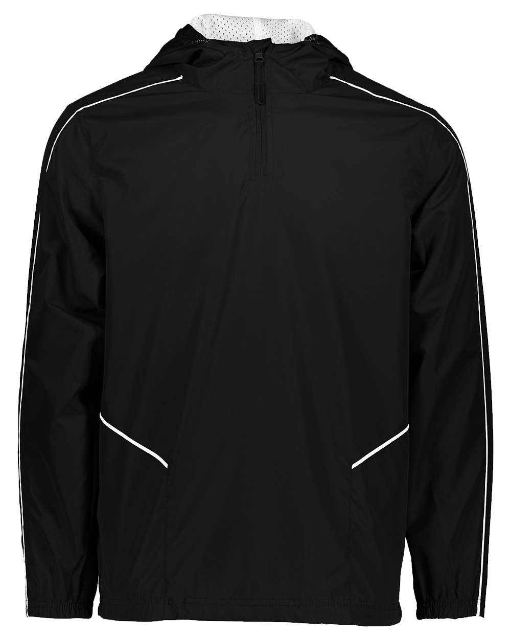 Holloway Men's Wizard Quarter-Zip Hooded Pullover. 229016 - Black/ White