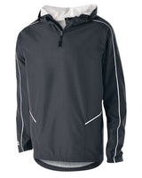 Holloway Men's Wizard Quarter-Zip Hooded Pullover. 229016 - Carbon/ White