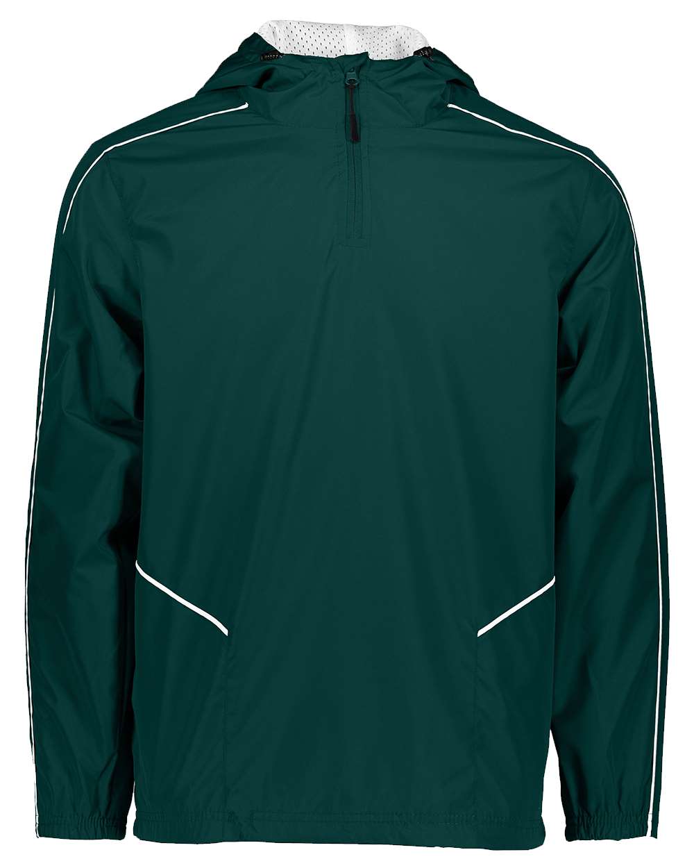 Holloway Men's Wizard Quarter-Zip Hooded Pullover. 229016 - Dark Green/ White