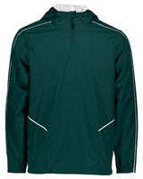 Holloway Men's Wizard Quarter-Zip Hooded Pullover. 229016 - Dark Green/ White