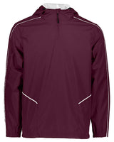 Holloway Men's Wizard Quarter-Zip Hooded Pullover. 229016 - Maroon/ White