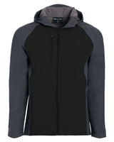 Holloway Men's Raider Hooded Soft Shell Jacket. 229157 - Carbon Print/ Black