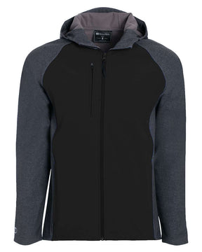 Holloway Men's Raider Hooded Soft Shell Jacket. 229157 - Carbon Print/ Black