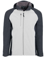 Holloway Men's Raider Hooded Soft Shell Jacket. 229157 - Carbon Print/ White