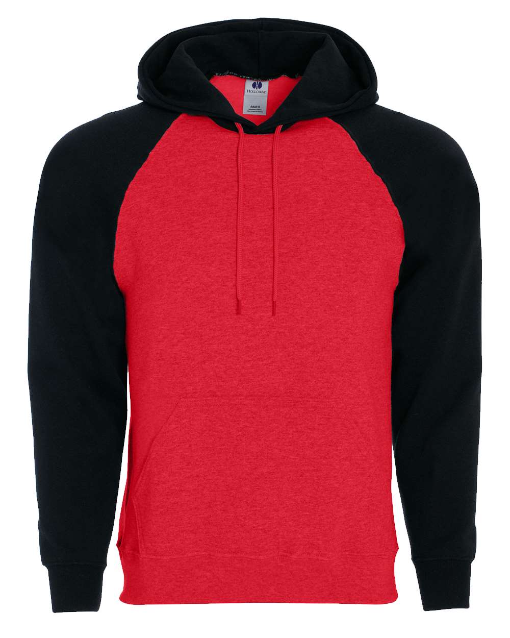 Holloway Men's Athletic Fleece Banner Hooded Sweatshirt. 229179 - Red/ Black