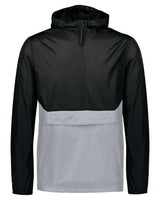 Holloway Men's Packable Quarter-Zip Jacket. 229534 - Black/ Athletic Grey