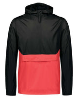 Holloway Men's Packable Quarter-Zip Jacket. 229534 - Black/ Scarlet