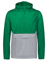 Holloway Men's Packable Quarter-Zip Jacket. 229534 - Kelly/ Athletic Grey