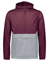 Holloway Men's Packable Quarter-Zip Jacket. 229534 - Maroon/ Athletic Grey