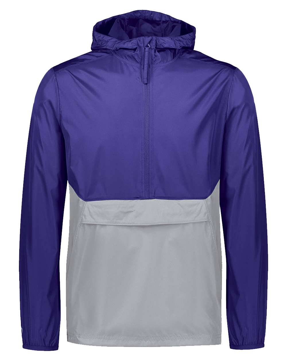 Holloway Men's Packable Quarter-Zip Jacket. 229534 - Purple/ Athletic Grey