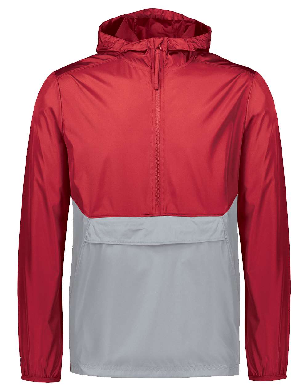 Holloway Men's Packable Quarter-Zip Jacket. 229534 - Scarlet/ Athletic Grey