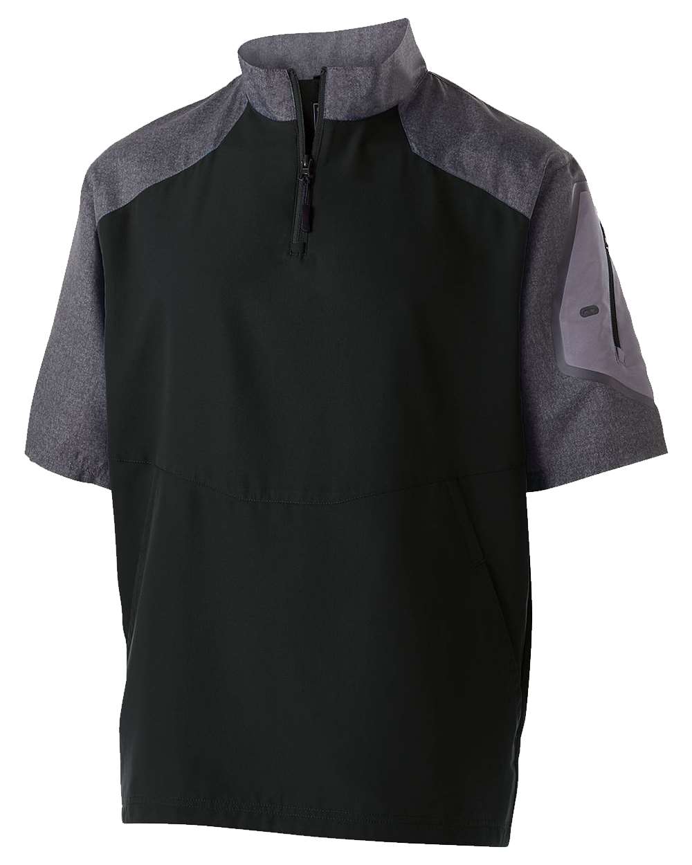 Holloway Unisex Raider Short Sleeve Quarter-Zip Pullover. 229545 - Carbon Print/ Black