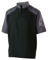 Holloway Unisex Raider Short Sleeve Quarter-Zip Pullover. 229545 - Carbon Print/ Black