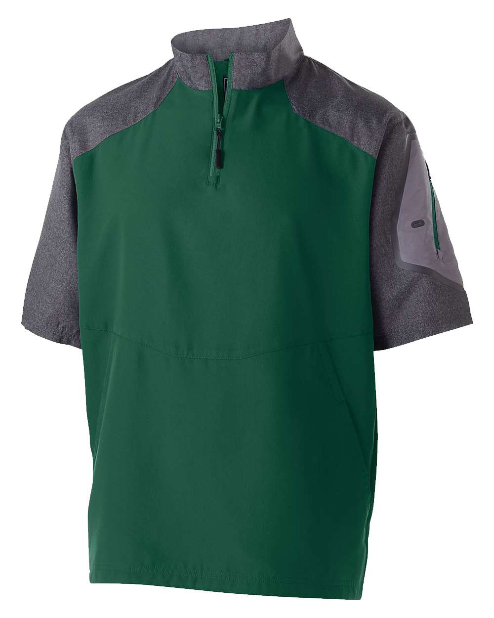 Holloway Unisex Raider Short Sleeve Quarter-Zip Pullover. 229545 - Carbon Print/ Forest