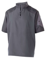 Holloway Unisex Raider Short Sleeve Quarter-Zip Pullover. 229545 - Carbon Print/ Graphite