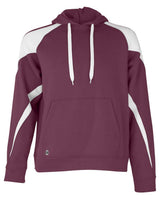 Holloway Unisex Athletic Fleece Prospect Hooded Sweatshirt. 229546 - Maroon/ White
