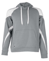 Holloway Unisex Athletic Fleece Prospect Hooded Sweatshirt. 229546 - Charcoal Heather/ White