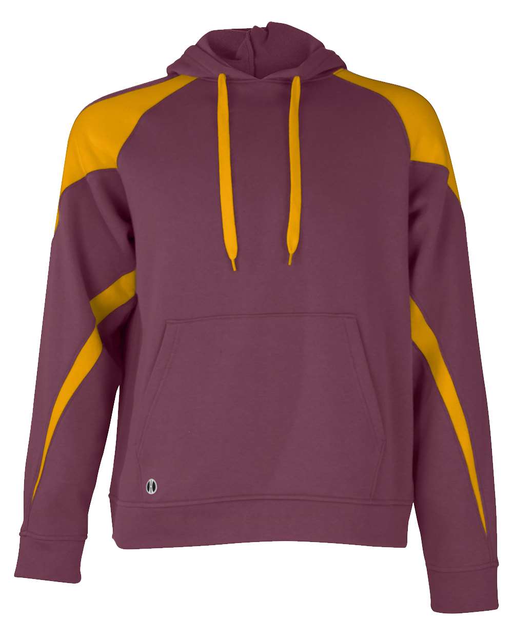 Holloway Unisex Athletic Fleece Prospect Hooded Sweatshirt. 229546 - Maroon/ Light Gold