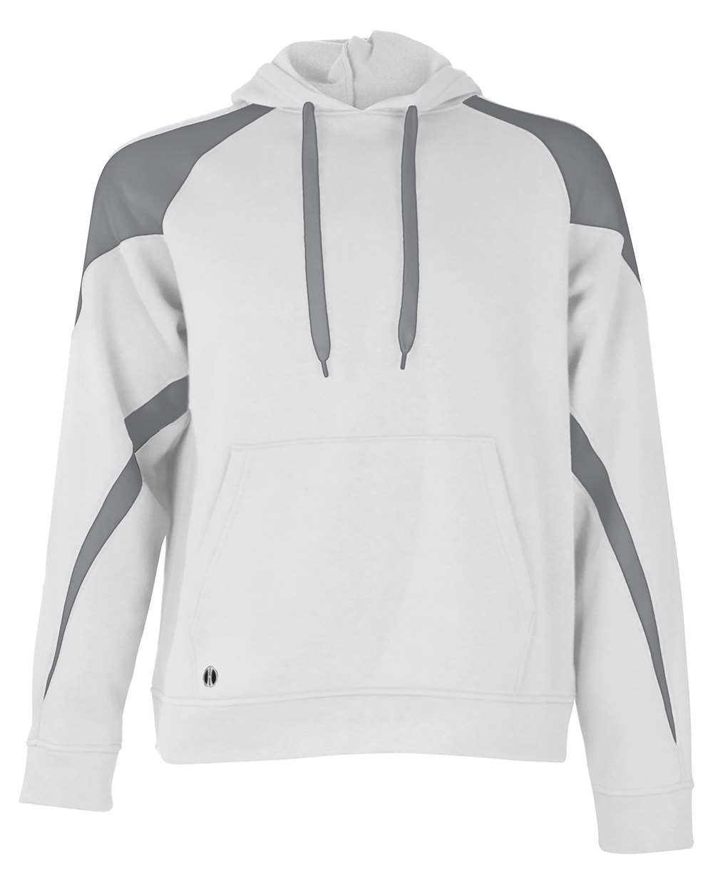 Holloway Unisex Athletic Fleece Prospect Hooded Sweatshirt. 229546 - White/ Charcoal Heather