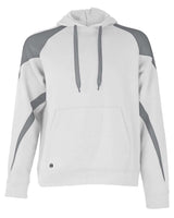 Holloway Unisex Athletic Fleece Prospect Hooded Sweatshirt. 229546 - White/ Charcoal Heather