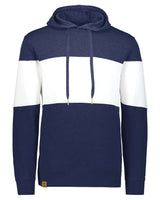 Holloway Men's All-American Fleece Colorblocked Hooded Sweatshirt. 229563 - Navy Heather/ White