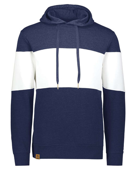 Holloway Men's All-American Fleece Colorblocked Hooded Sweatshirt. 229563 - Navy Heather/ White