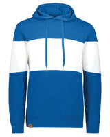 Holloway Men's All-American Fleece Colorblocked Hooded Sweatshirt. 229563 - Royal Heather/ White