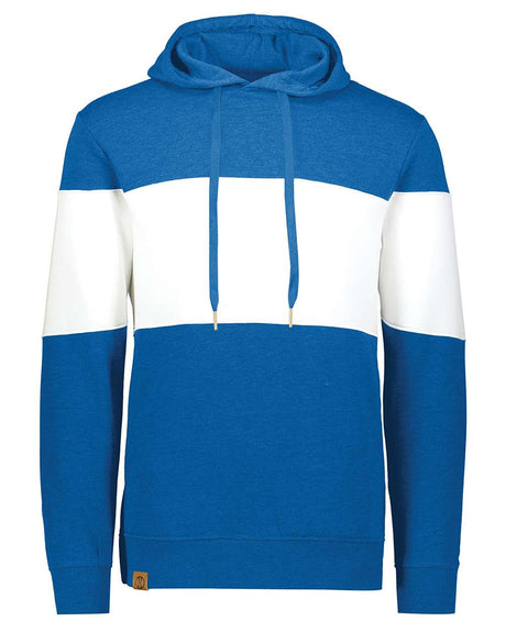 Holloway Men's All-American Fleece Colorblocked Hooded Sweatshirt. 229563 - Royal Heather/ White