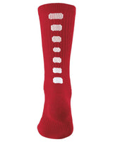 Augusta Sportswear Colorblocked Crew Socks. 6091 - Red/ White
