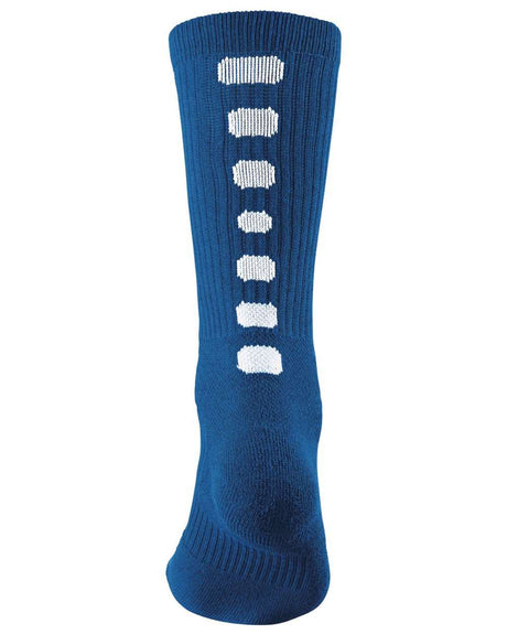 Augusta Sportswear Colorblocked Crew Socks. 6091 - Royal/ White