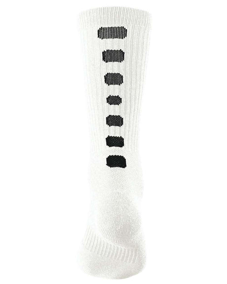 Augusta Sportswear Colorblocked Crew Socks. 6091 - White/ Black