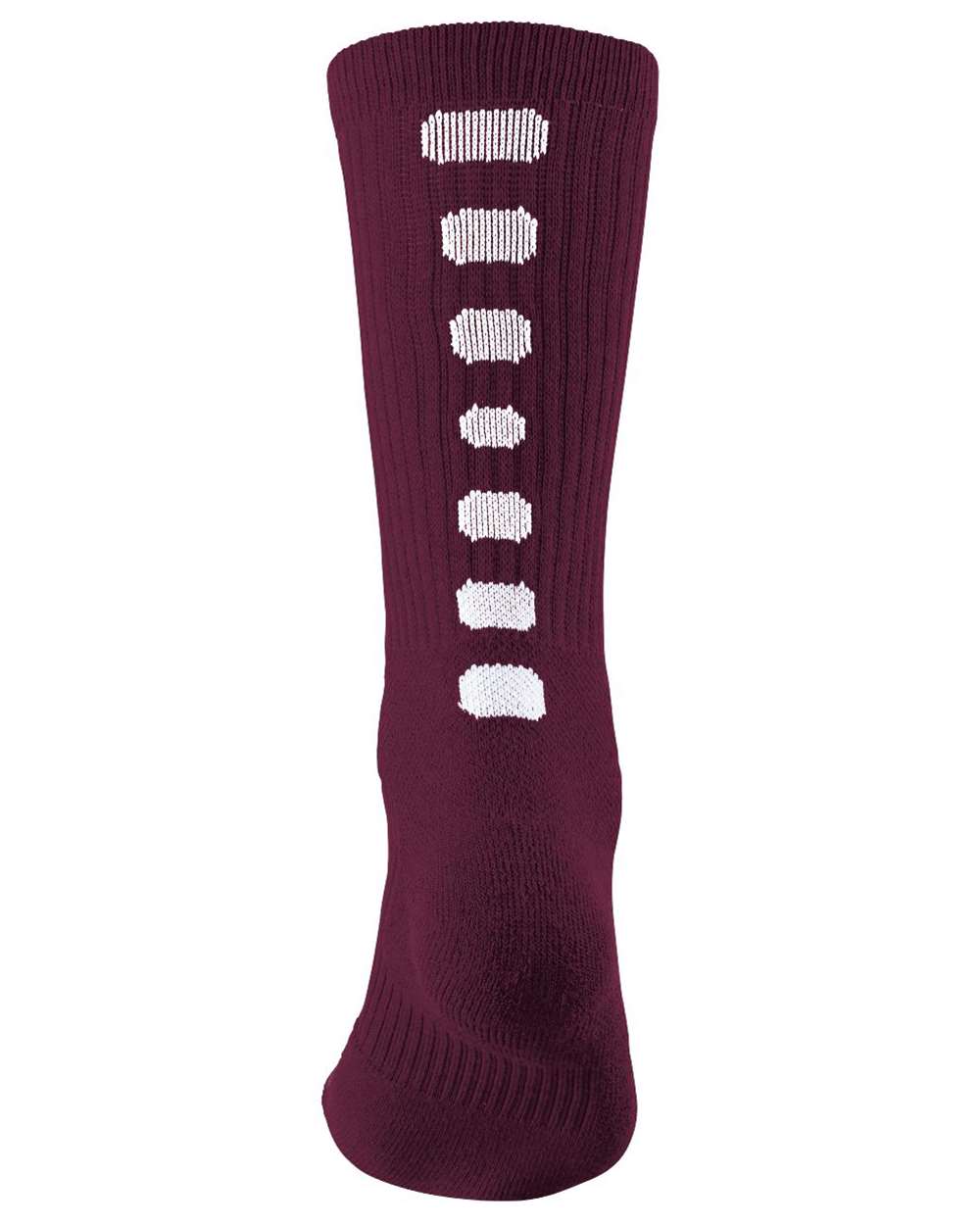 Augusta Sportswear Colorblocked Crew Socks. 6091 - Maroon/ White