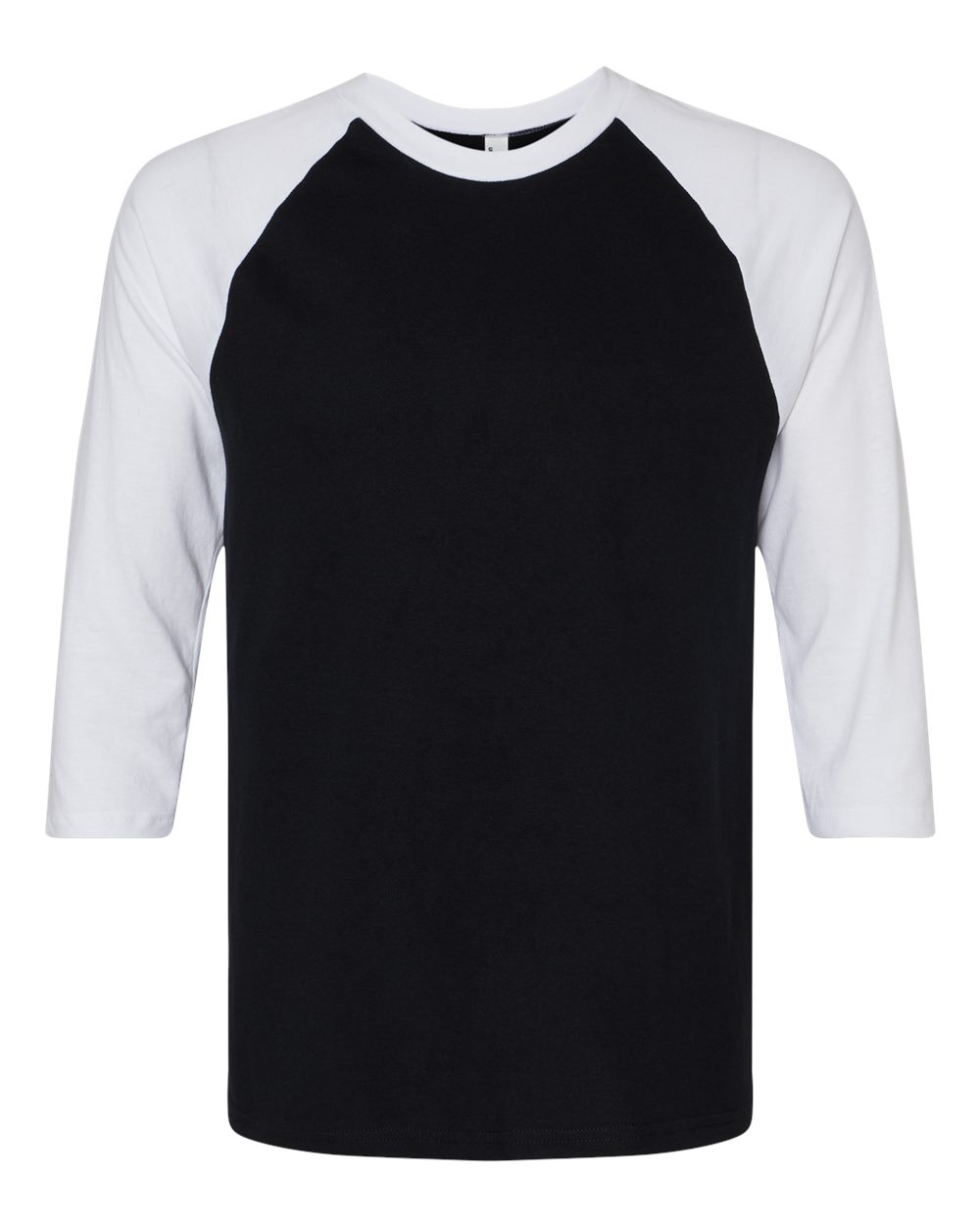 American Apparel Unisex CVC Raglan Tee. 2003CVC - Black/ White