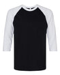 American Apparel Unisex CVC Raglan Tee. 2003CVC - Black/ White