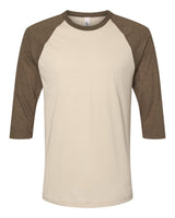 American Apparel Unisex CVC Raglan Tee. 2003CVC - Heather Bone/ Heather Army