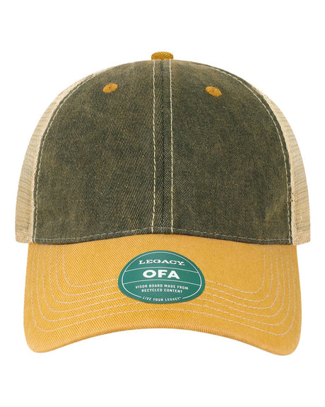 LEGACY Old Favorite Trucker Cap. OFA - Black/ Yellow/ Khaki