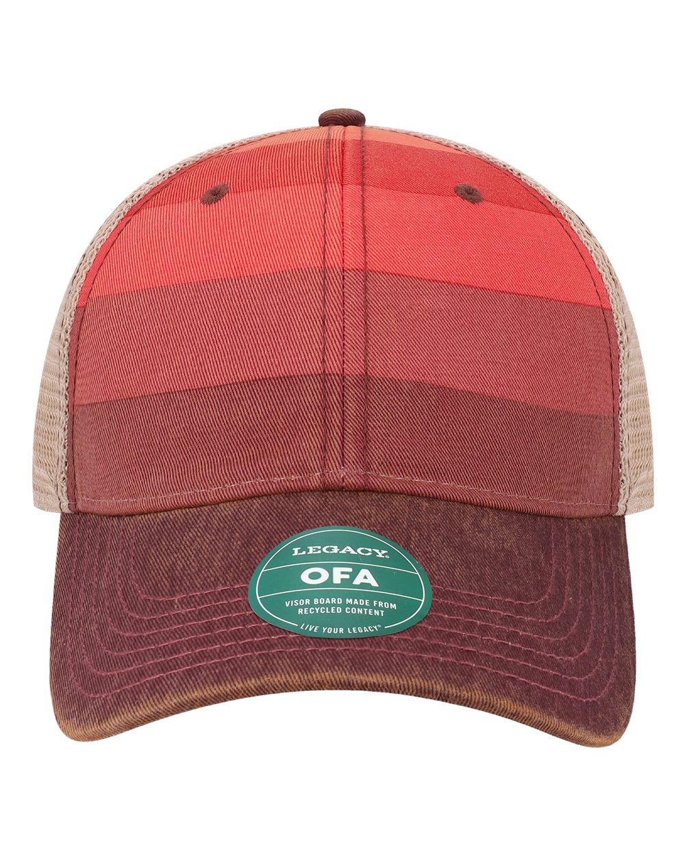 LEGACY Old Favorite Trucker Cap. OFA - Red Stripe/ Khaki