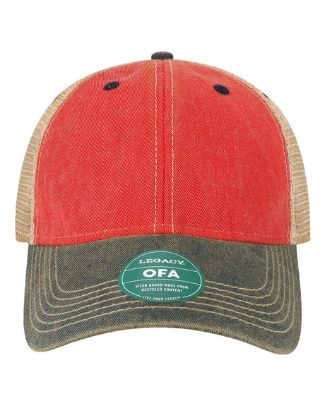 LEGACY Old Favorite Trucker Cap. OFA - Scarlet Red/ Navy/ Khaki
