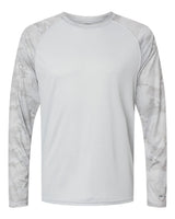 Paragon Unisex Cayman Performance Camo Colorblocked Long Sleeve T-Shirt. 216 - Aluminum