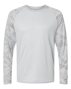 Paragon Unisex Cayman Performance Camo Colorblocked Long Sleeve T-Shirt. 216 - Aluminum