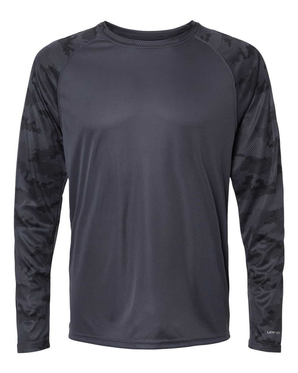 Paragon Unisex Cayman Performance Camo Colorblocked Long Sleeve T-Shirt. 216 - Graphite