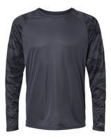 Paragon Unisex Cayman Performance Camo Colorblocked Long Sleeve T-Shirt. 216 - Graphite
