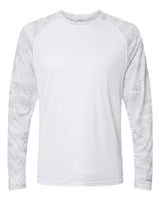 Paragon Unisex Cayman Performance Camo Colorblocked Long Sleeve T-Shirt. 216 - White
