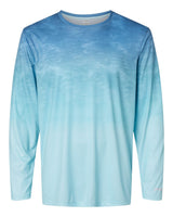 Paragon Unisex Montauk Oceanic Fade Performance Long Sleeve T-Shirt. 229 - Blue Aqua Fade