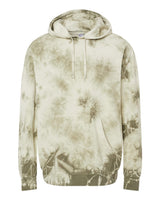Independent Trading Co. Unisex Midweight Tie-Dyed Hooded Sweatshirt. PRM4500TD - Tie Dye Olive